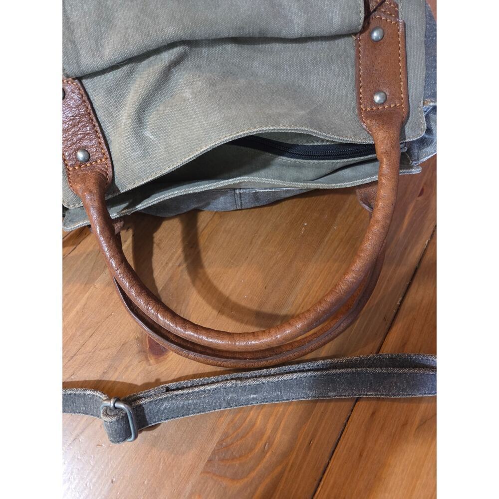B Mona Crossbody Handbag Boho Cotton and Leather Medium Size - Picture 8 of 10